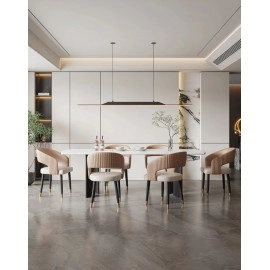European Luxury Dining Chairs Waiting Ergonomic Bedroom Hotel Leather Chairs Restaurant Balcony Office  Home Furniture