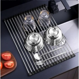 Foldable Drainage Rack Sink Filter Rack Stainless Steel Kitchen Dish Drying Rack Shelf Chopsticks Bowl Fruit Storage Holder