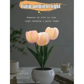 Tulip Table Lamp LED Bedside Lamp Simulation Flower Bouquet Bedroom Bedside Romantic Atmosphere Birthday Gift Home Decoration