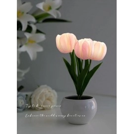 Tulip Table Lamp LED Bedside Lamp Simulation Flower Bouquet Bedroom Bedside Romantic Atmosphere Birthday Gift Home Decoration