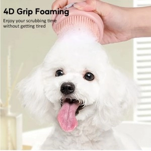 Dog Bath Brush Cat Comb Grooming Brush Pet Shower Brush Safety Silicone Comb With Shampoo Box For Dogs Cats Clean Bath Tools