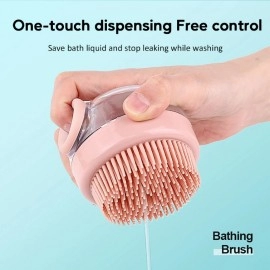 Dog Bath Brush Cat Comb Grooming Brush Pet Shower Brush Safety Silicone Comb With Shampoo Box For Dogs Cats Clean Bath Tools